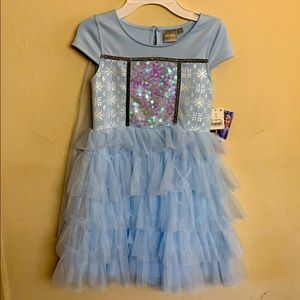 Girls frozen 2 dress with removable cape